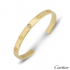 Cartier Yellow Gold Diamond Love Cuff Bracelet Size 19 B6029819 Cartier Yellow Gold Diamond Love Cuff Bracelet Size 19 B6029819